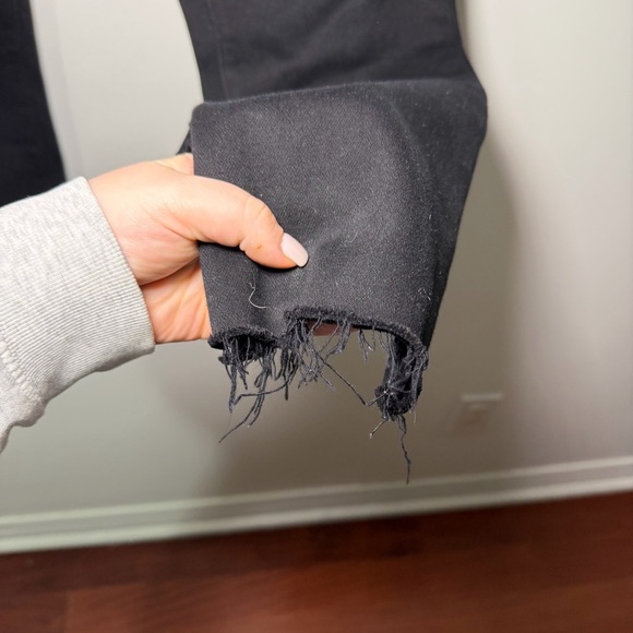 L’AGENCE women’s Black Bootcut Jeans Raw Hem Cropped Ankle Made in USA size 30 - Picture 7 of 12